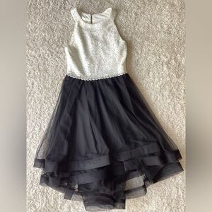Elegant Black and White Kids Dress